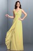 Robe demoiselle d'honneur longue plissage ligne a avec chiffon grandes bretelles - 8