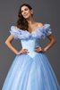 Robe de quinceanera naturel longue d'epaule ecrite manche nulle avec perle - 6