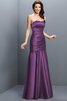 Robe demoiselle d'honneur longue ruché de princesse ligne a en satin - 5