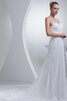 Abito da Sposa con Piega A-Line A Terra Cuore Lungo con Criss-cross - 5