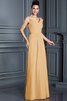 Robe demoiselle d'honneur longue de princesse en chiffon fermeutre eclair a-ligne - 11