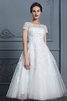 Plissiertes Ausgezeichnet Informelles Glamouröses Wadenlanges Brautkleid - 7