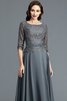 Ärmelloses Schaufel-Ausschnitt Chiffon A Linie Bodenlanges Brautmutterkleid - 7