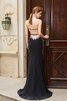 Robe de bal longue naturel manche nulle col en forme de cœur en tissu pailleté - 2