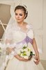 Robe de mariée naturel cordon avec perle de col en v avec manche épeules enveloppants - 4