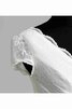 Abito da Sposa A Terra Cerniera in Pizzo con Piega Semplice con Manica Corte - 8