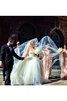 Robe de mariée naturel textile en tulle avec perle col en forme de cœur de traîne courte - 4