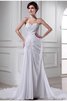 Abito da Sposa Coda A Strascico Cappella Moda Alta Vita in Chiffon Allacciato - 1