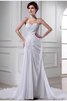 Abito da Sposa Coda A Strascico Cappella Moda Alta Vita in Chiffon Allacciato - 1