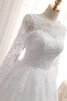 Elegante Vestido de Novia en Encaje de Botón de Abalorio de Cola Corte - 3
