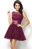 Robe demoiselle d'honneur naturel bref fermeutre eclair ligne a col en bateau - 5