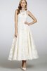 Abito da Sposa Sotto Ginocchio A-Line Elegante Barchetta in Organza Formale E Informale - 1