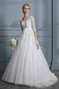 Robe de mariée broder a eglise gracieux en 1/2 manche serieuse - 1