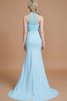 Schaufel-Ausschnitt Normale Taille Ärmelloses Sweep Zug Brautjungfernkleid aus Chiffon - 35