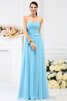 Drapiertes Prinzessin A Linie Bodenlanges Brautjungfernkleid aus Chiffon - 3