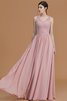 Chiffon Ärmellos Reißverschluss A-Line Bodenlanges Brautjungfernkleid - 7
