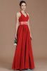 Normale Taille A-Line Ärmelloses Bodenlanges Brautjungfernkleid aus Chiffon - 27