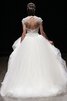 Robe de mariée naturel avec manche courte de mode de bal avec broderie trou serre - 2