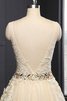 Paillettenbesetztes Paillette Tüll Brautkleid mit offenen Rücken mit Applikation - 3