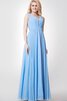 A-Line plissiertes Empire Taille gerüschtes Elegantes bodenlanges Brautjungfernkleid - 1