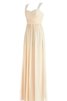 Robe demoiselle d'honneur elégant en chiffon jusqu'au sol avec zip ruché - 2