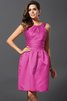 Robe demoiselle d'honneur naturel de princesse avec zip a-ligne en satin - 11