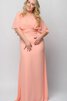 Empire Taille Juwel Ausschnitt enganliegendes kurze Ärmeln Chiffon Ballkleid mit Rüschen - 1