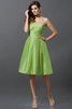 Robe demoiselle d'honneur courte naturel manche nulle a-ligne au niveau de genou - 14
