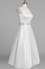 Abito da Sposa con Applique in pizzo con Perline in Raso Formale E Informale Senza Maniche - 2