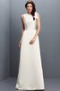 Reißverschluss Enganliegendes Empire Taille Bodenlanges Brautjungfernkleid aus Satin - 16