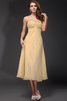 Vestido de Dama de Honor de Corte Recto de Cremallera de Volante de Imperio Cintura - 13