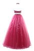Abito da Ballo con Perline moda con paillette Senza Maniche Lungo Pudica in Chiffon - 5