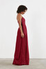 Zart Spitze Sittsames Extravagantes Brautjungfernkleid aus Satin - 3