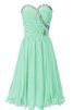 Abito da Damigella con Increspature Cuore in Chiffon mini al ginocchio Cerniera - 1