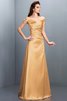 Robe demoiselle d'honneur longue en satin avec zip longueur au ras du sol en forme - 12