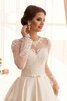 Romántico Vestido de Novia de Corte-A de Volante de Cola Barriba de Largo - 2