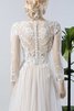Vestido de Novia en Tul de Cola Barriba de Escote en V de Mangas Illusion de Plisado - 4