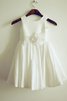 Abito da Cerimonia Bambini Lunghi Senza Maniche A-Line in Taffeta decorato - 1
