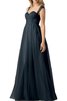 Robe demoiselle d'honneur ruché en tulle ligne a avec manche épeules enveloppants - 1