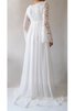 Exquisit Bodenlanges Pompöse Brautkleid mit Empire Taille aus Chiffon - 2