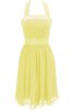 Plissiertes natürliche Taile Chiffon A-Line kurzes Brautjungfernkleid - 5