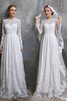 Wunderbar Exklusive Bodenlanges Brautkleid mit Knöpfen mit Langen Ärmeln - 2