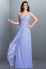 Robe demoiselle d'honneur longue plissage ligne a avec chiffon grandes bretelles - 17