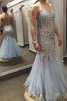 Normale Taille Ärmelloses XXL Bodenlanges Ballkleid mit Pailletten - 1