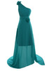 Vestido de Dama de Honor de Corte Recto de Lujoso de Largo de Rosetón Acentuado - 1