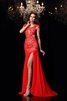 Empire Taille Reißverschluss Anständiges Abendkleid mit Hohem Kragen aus Chiffon - 5