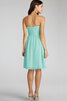 Robe demoiselle d'honneur bref en chiffon ruché col en forme de cœur - 15