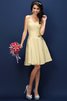 Normale Taille Drapiertes Mini Brautjungfernkleid mit Herz-Ausschnitt mit Plissierungen - 29