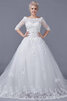 Abito da sposa ball gown unico allacciato in tulle con perline a terra - 2