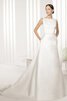 Robe de mariée simple naturel fermeutre eclair a-ligne avec sans manches - 1